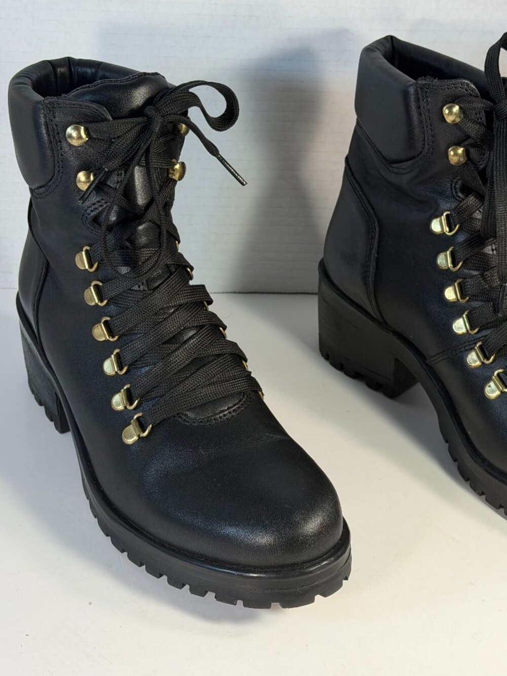 Black Leather L-10 Boots by Steve Madden